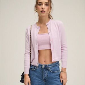 NEW CHAM CASHMERE CARDIGAN in Lilac